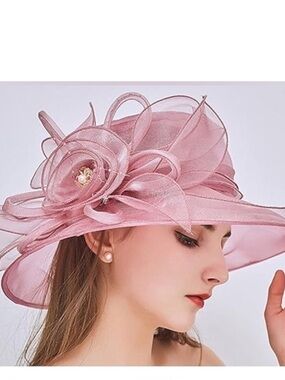 Kentucky derby, Tea Parties, Wedding Pink Rose Floral Women's Fascinator Hat